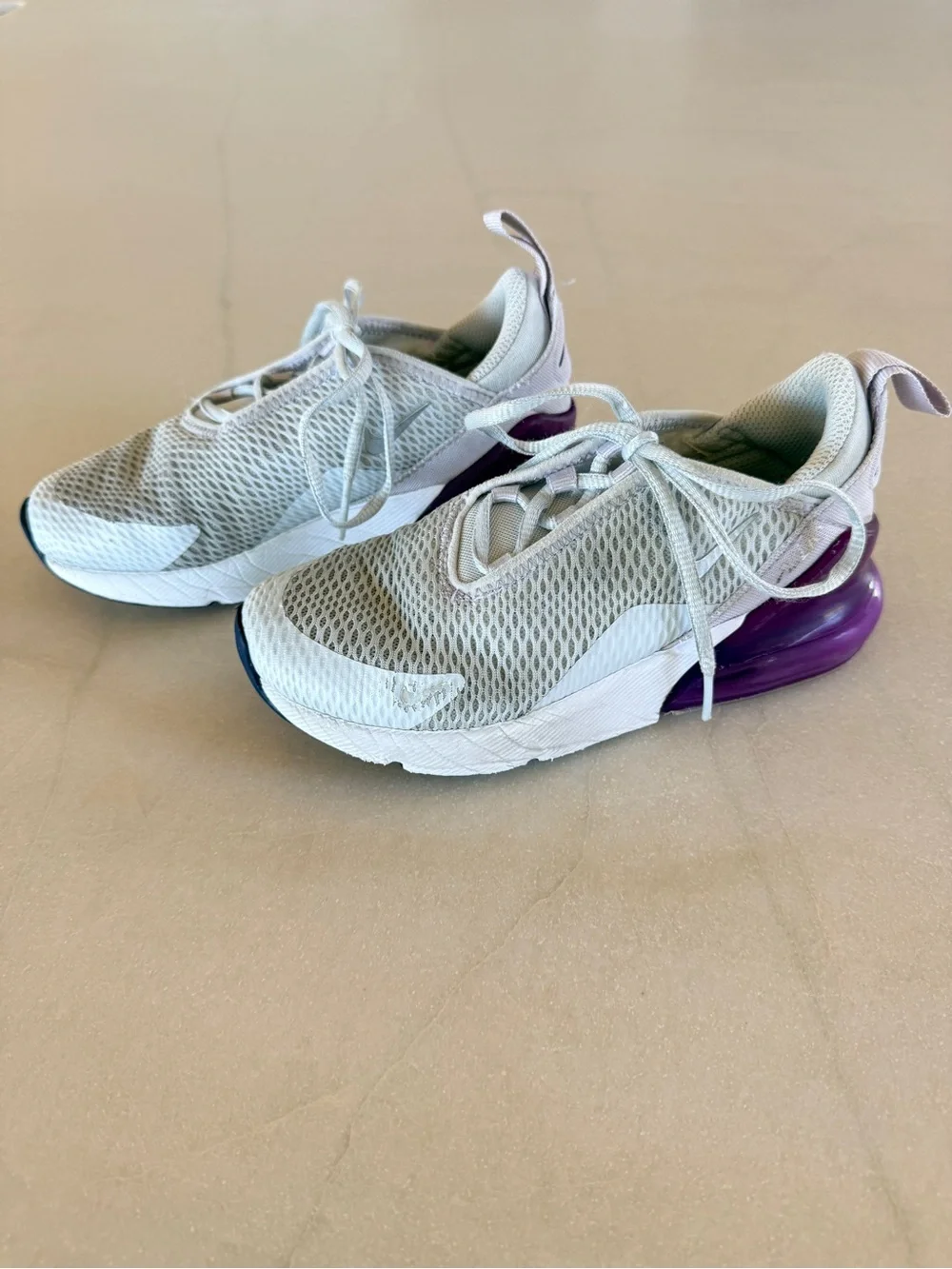 Nike Air Max 270 Pure Platinum Violet Frost Kids Size 13C Sneakers